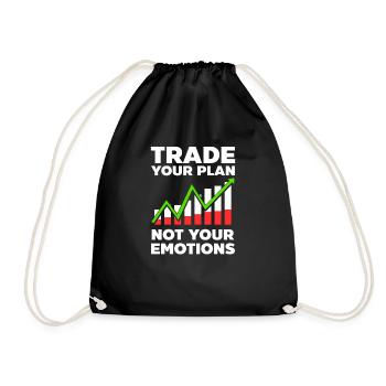 Stock Trading Trade Your Plan Not Your Emotions - Drawstring Bag - black - Front