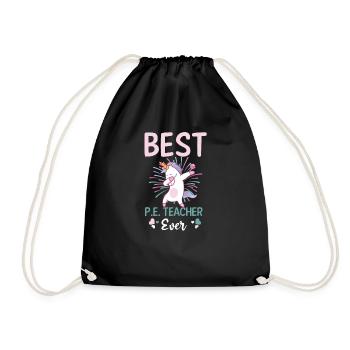 PE Teacher Best PE Teacher Ever - Drawstring Bag - black - Front