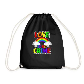 Valentinstag LGBTQ Flagge Liebe ist kein Verbrechen - Turnbeutel - Schwarz - Vorne