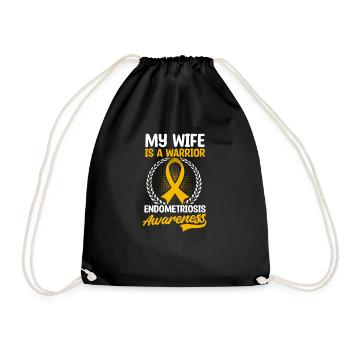 Conscience de l’endométriose Ma femme est une guerrière - Sac de sport léger - noir - Devant