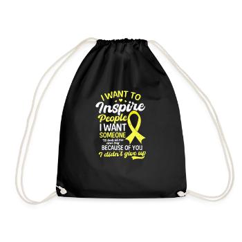 Sarcoma Cancer I Want To Inspire People - Drawstring Bag - black - Front