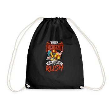 4th July Firefighter Our Adrenaline Rush - Drawstring Bag - black - Front