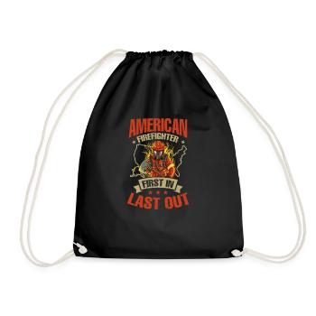 4 juillet Pompier First Last Out - Sac de sport léger - noir - Devant