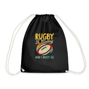 Rugby Vintage Calling muss weg - Turnbeutel - Schwarz - Vorne