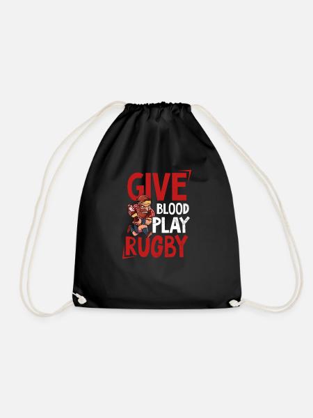 Rugby Blood Play Rugby - Drawstring Bag - black