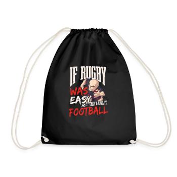 Rugby Rugby war einfacher Fußball - Turnbeutel - Schwarz - Vorne