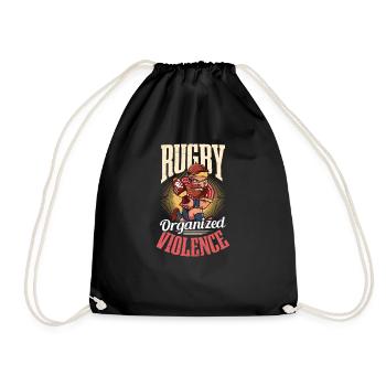 Rugby Rugby organisierte Gewalt - Turnbeutel - Schwarz - Vorne