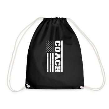 American Flag Coach 4th of July American Flag - Drawstring Bag - black - Front