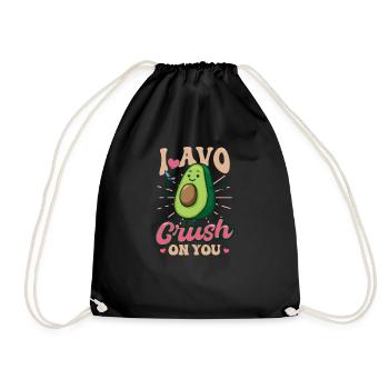 Avocado I Avo Crush On You - Drawstring Bag - black - Front