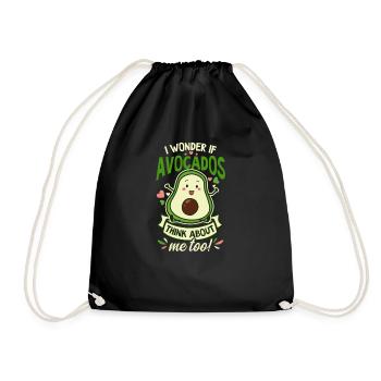 Avocado Wonder If Avocado Think Of Me Too - Drawstring Bag - black - Front