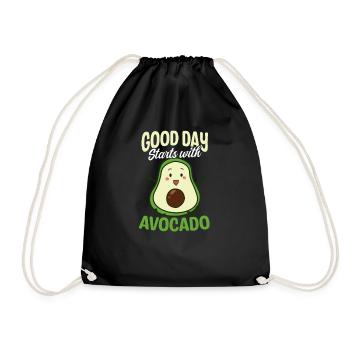 Avocado Good Day Start With Avocado - Drawstring Bag - black - Front