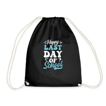 Last Day Of School Happy Last Day Of School - Drawstring Bag - black - Front