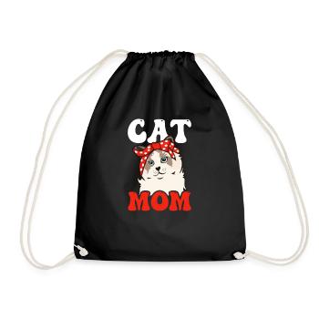Ragdoll Katze Bandana Katze Mama - Turnbeutel - Schwarz - Vorne