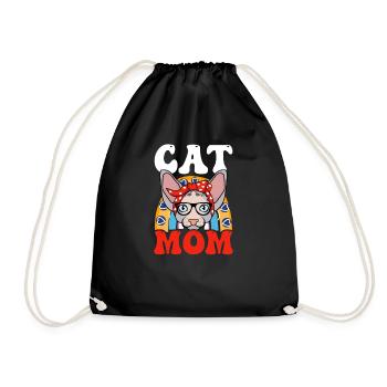 Sphynx Katze Bandana Katze Mama - Turnbeutel - Schwarz - Vorne