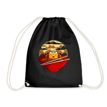 Kawaii Sushi Ramen Japanisch - Turnbeutel - Schwarz - Vorne