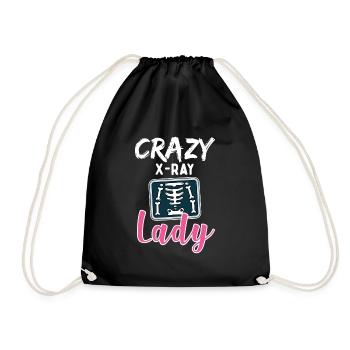 Radiology Crazy X Ray Lady Rad Tech - Drawstring Bag - black - Front