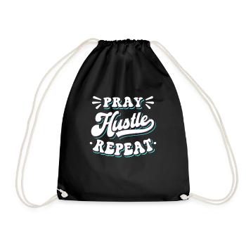 Pray Hustle Christ Jesus Unternehmer - Turnbeutel - Schwarz - Vorne