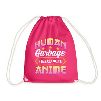 Lustiges Anime Manga Design Human Garbage - Turnbeutel - Fuchsia - Vorne