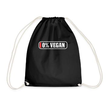 0% Vegan Bbq Butcher Non-veg - Drawstring Bag - black - Front