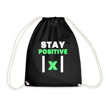 Stay positive nerd funny math teacher - Drawstring Bag - black - Front