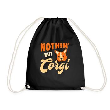 Nothin' But Corgi Dog - Drawstring Bag - black - Front