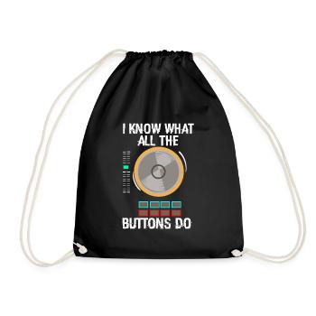 I know what all the buttons DJ do - Drawstring Bag - black - Front