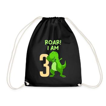 3ème anniversaire 3 ans Dino Boy - Sac de sport léger - noir - Devant