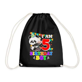 5ème anniversaire garçon 5 ans fils enfant - Sac de sport léger - noir - Devant