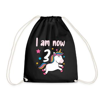 3ème anniversaire fille 3 ans - Sac de sport léger - noir - Devant