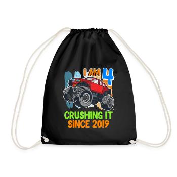 4ème anniversaire garçon 4 ans - Sac de sport léger - noir - Devant