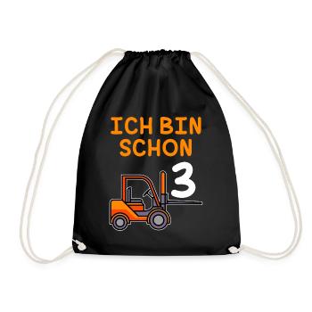 3 Jahre 3. Geburtstag Junge 3 Jahre - Turnbeutel - Schwarz - Vorne