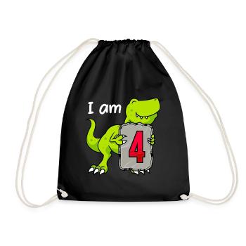 4ème anniversaire Boy Dino 4 ans - Sac de sport léger - noir - Devant