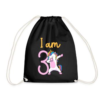 3ème anniversaire fille 3 ans - Sac de sport léger - noir - Devant