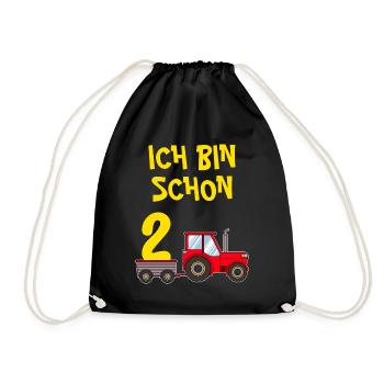 2. Geburtstag Junge 2 Jahre - Turnbeutel - Schwarz - Vorne
