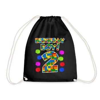 2ème anniversaire garçon 2 ans - Sac de sport léger - noir - Devant