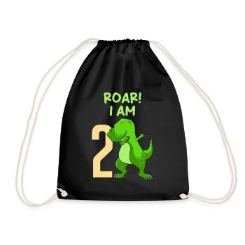 2 ans Jeune Dino 2ème anniversaire - Sac de sport léger - noir - Devant