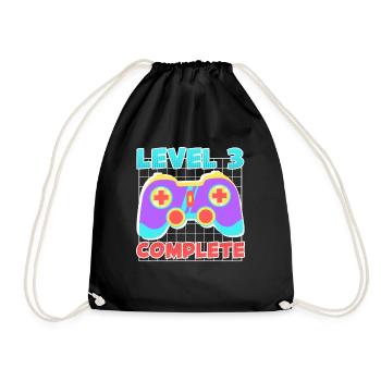 3ème anniversaire garçon 3 ans - Sac de sport léger - noir - Devant
