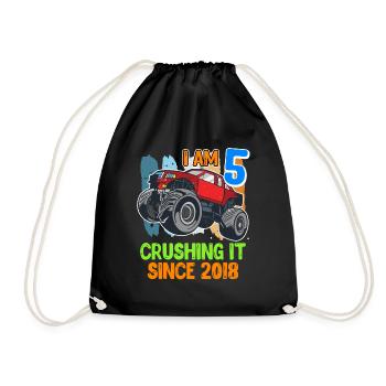 5ème anniversaire garçon 5 ans fils enfant - Sac de sport léger - noir - Devant