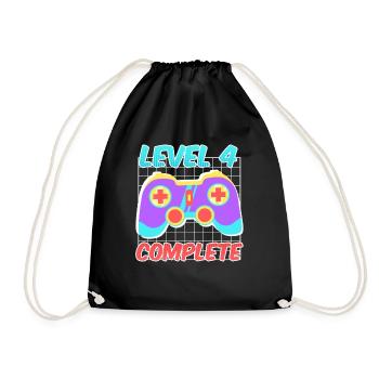 4ème anniversaire garçon 4 ans - Sac de sport léger - noir - Devant