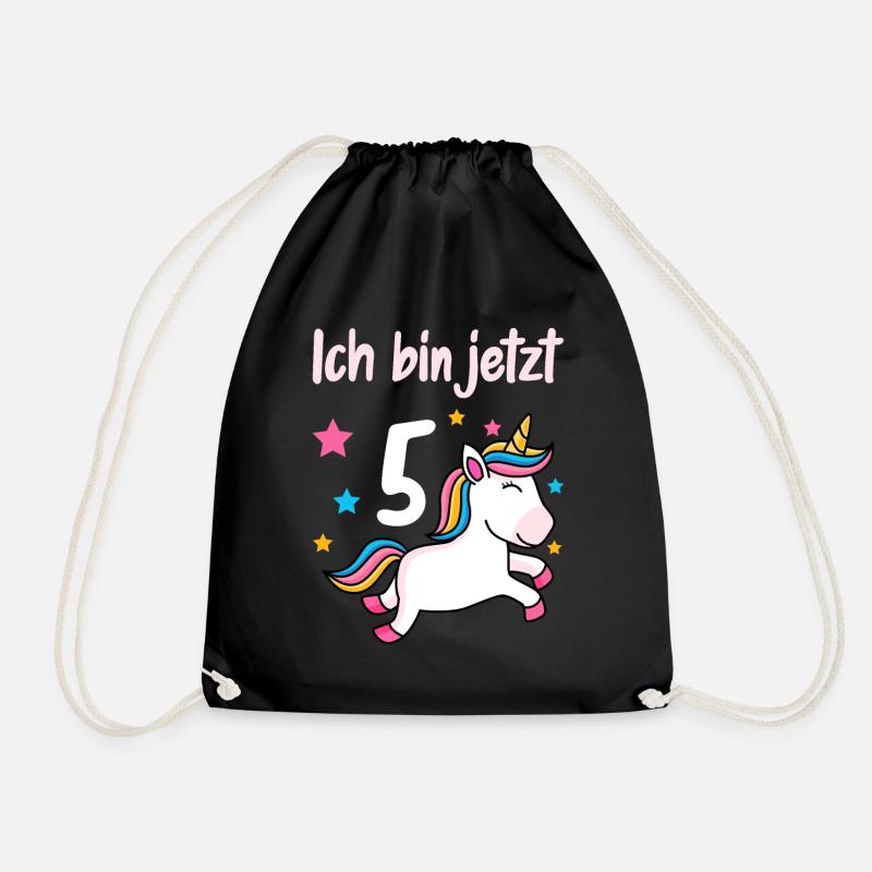 5. Geburtstag Mädchen 5 Jahre - Turnbeutel - Schwarz