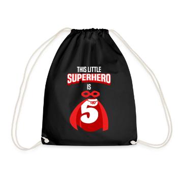 Le super-héros a 5 ans 5ème anniversaire garçon - Sac de sport léger - noir - Devant