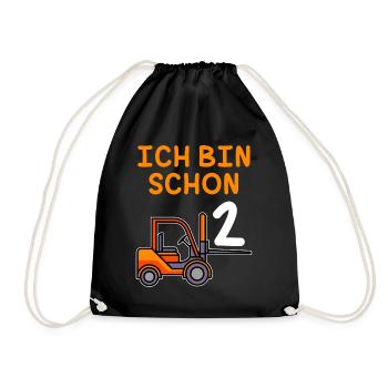 2. Geburtstag Junge 2 Jahre ich bin schon 2 Jahre - Turnbeutel - Schwarz - Vorne