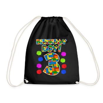 3ème anniversaire garçon 3 ans - Sac de sport léger - noir - Devant