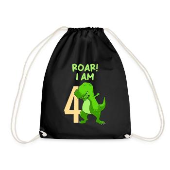 4ème anniversaire Boy Dino 4 ans - Sac de sport léger - noir - Devant