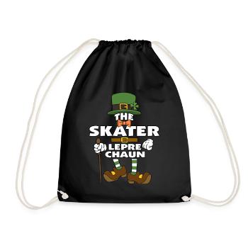 The Skater Leprechaun St Patrick's Day - Drawstring Bag - black - Front