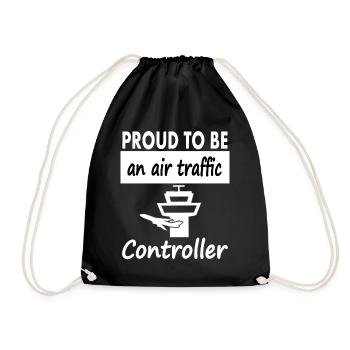 I'm a flood controller Airport Airplane Gift Idea - Drawstring Bag - black - Front