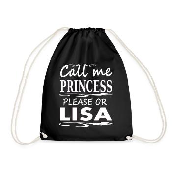 Je m’appelle Lisa, je suis Lisa, nom de jeune fille, cadeau - Sac de sport léger - noir - Devant