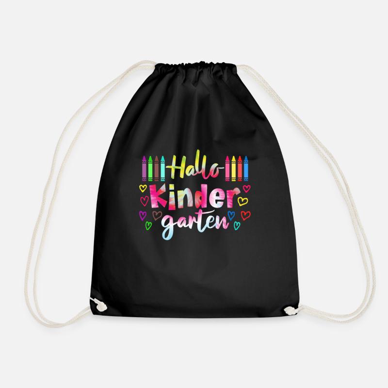 Hallo Kindergarten Einschulung Schulkind - Turnbeutel - Schwarz