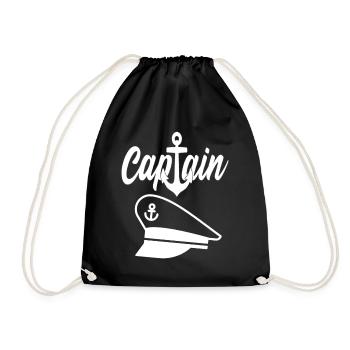 Ship Captain Cruise Ship Anchor Gift Idea - Drawstring Bag - black - Front