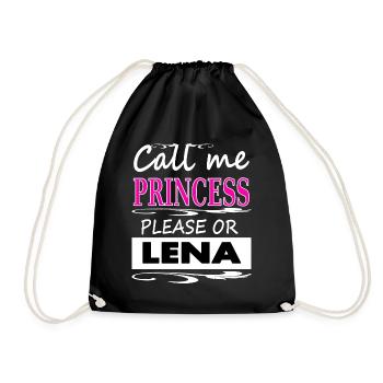 Ich heiße Lena ich bin Lena Prinzessin Lena Gift - Turnbeutel - Schwarz - Vorne